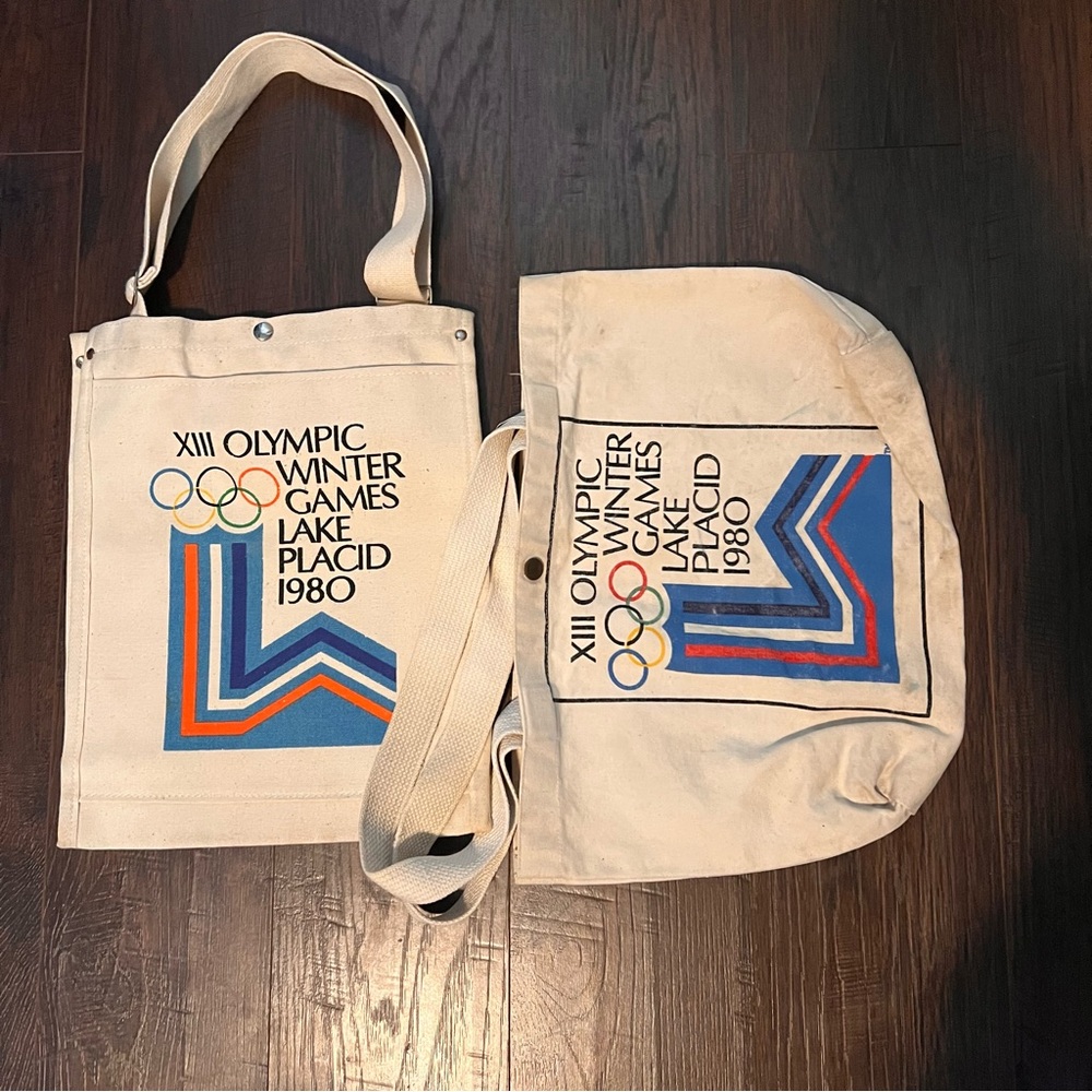 Two 1980 Olympic Winter Games, Lake Placid Canvas Totes